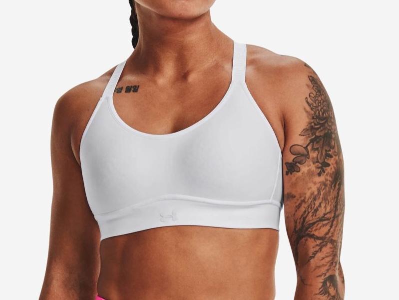 UA Infinity Mid Covered Sports Bra W White