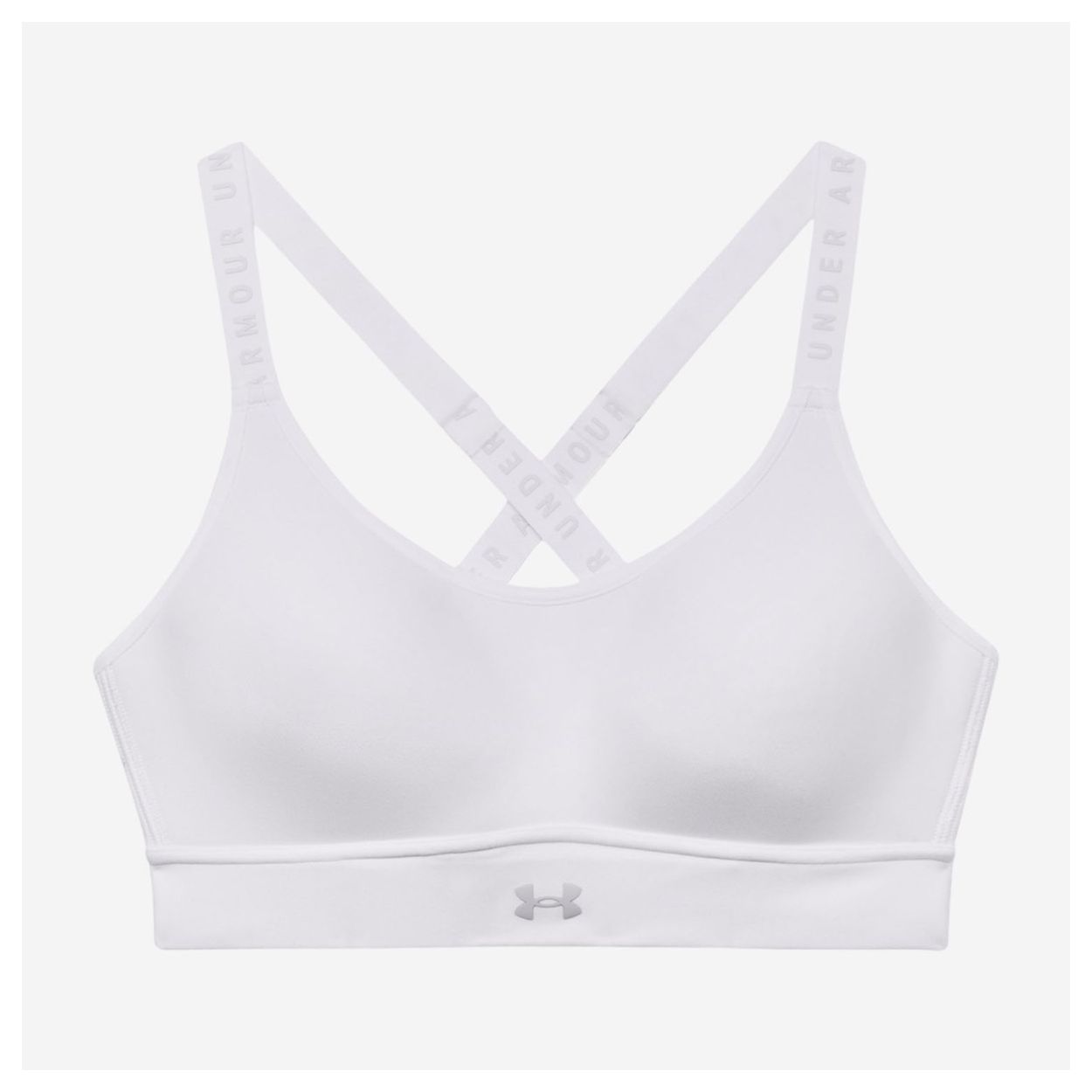 UA Infinity Mid Covered Sports Bra W White