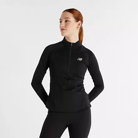 NB Athletic Heat Grid Half Zip Top W Black