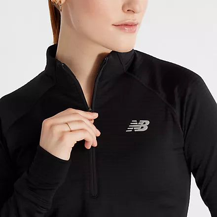 NB Athletic Heat Grid Half Zip Top W Black